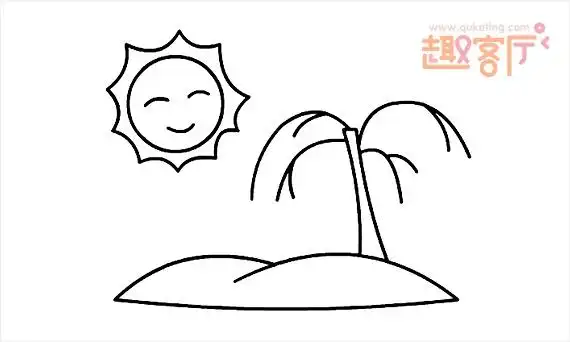 风景简笔画步骤图片风景儿童画图片步骤