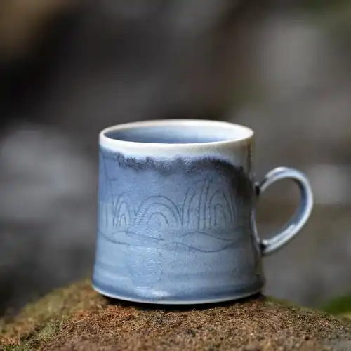 山水间苏浩隐山柴烧苏打马克手工陶艺景德镇陶瓷杯子马克杯