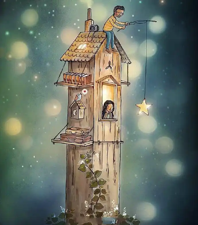 温暖治愈系手绘插画图片,一组图温暖你的心