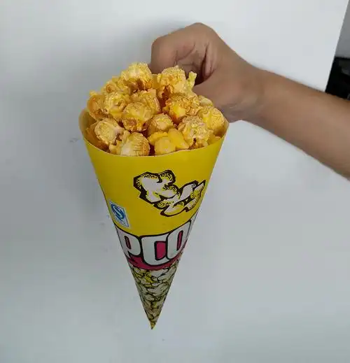 爆米花专用包装包装纸纸袋袋子100个三角纸筒锥形点心包装盒