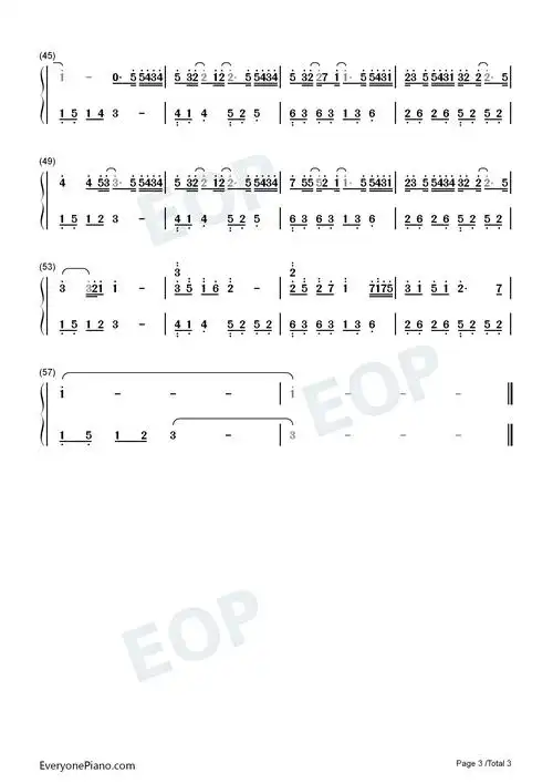 慢慢-他慢慢不再是一个男孩他慢慢学会承担所有爱-抖音双手简谱预览3