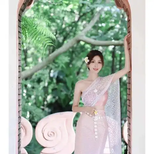 网红明星鞠婧祎傣族民族舞蹈服装西双版纳夏季艺术写真套装仙女款