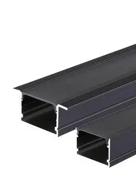 黑色线条灯铝合金灯槽嵌入式线型灯带铝槽线性灯吊顶线形灯明装槽