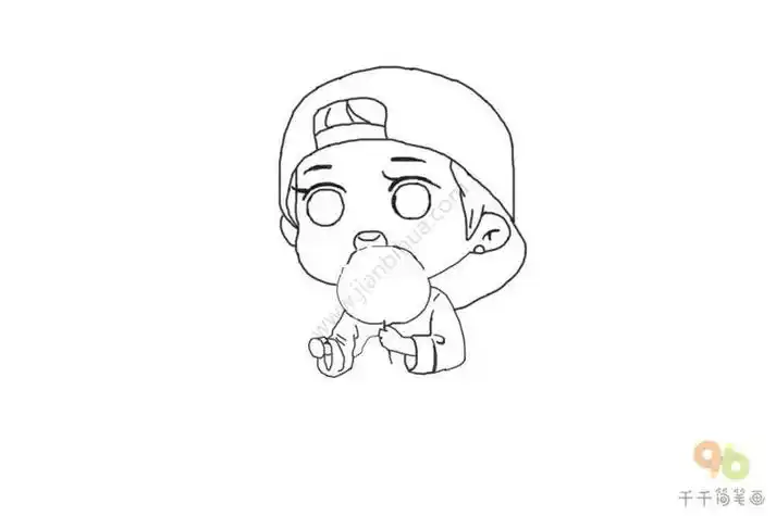 鹿晗q版卡通人物可爱简笔画