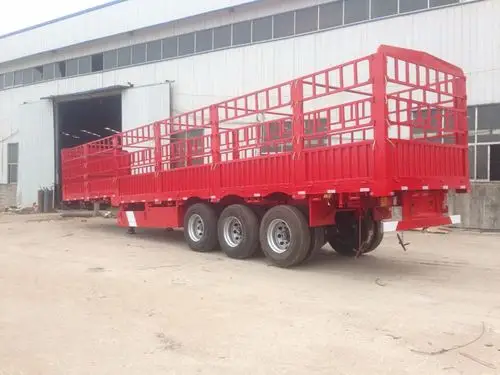 13米高低板仓栅车分期付款 高栏半挂车价格平板式牵引挂车