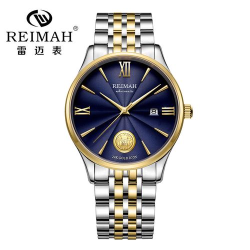 新款雷迈手表女真钻情侣手表时尚男士商务24k金表机械表防水8139
