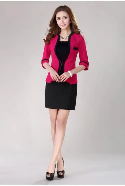 职业装夏季ol短袖白领工作服女士时尚正装酒店套裙西装女职业套装图片