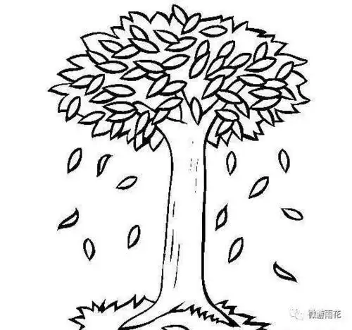 笔画图片通识作业为什么秋天的树叶有黄色还有红色秋天落叶飘落简笔画
