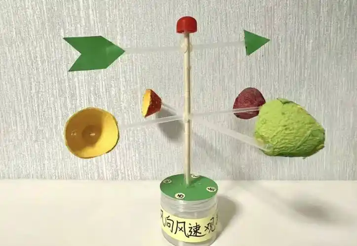一起行动起来,通过网络检索学习制作简易气象观测设备,如简易版风向仪