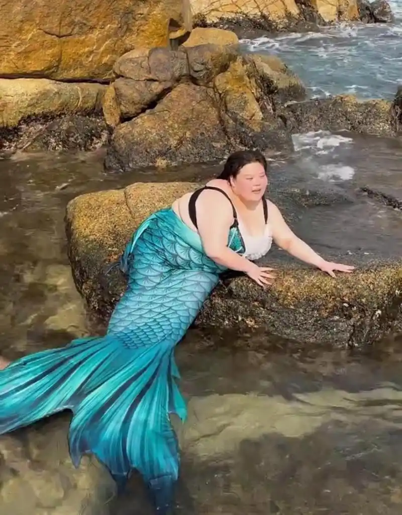 拍一张这样的美人鱼照片不容易