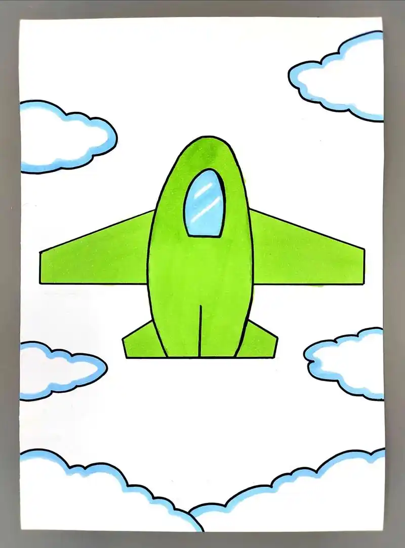 教你用简单的线条画一架小飞机7615,简单易学,快来试试吧#图文