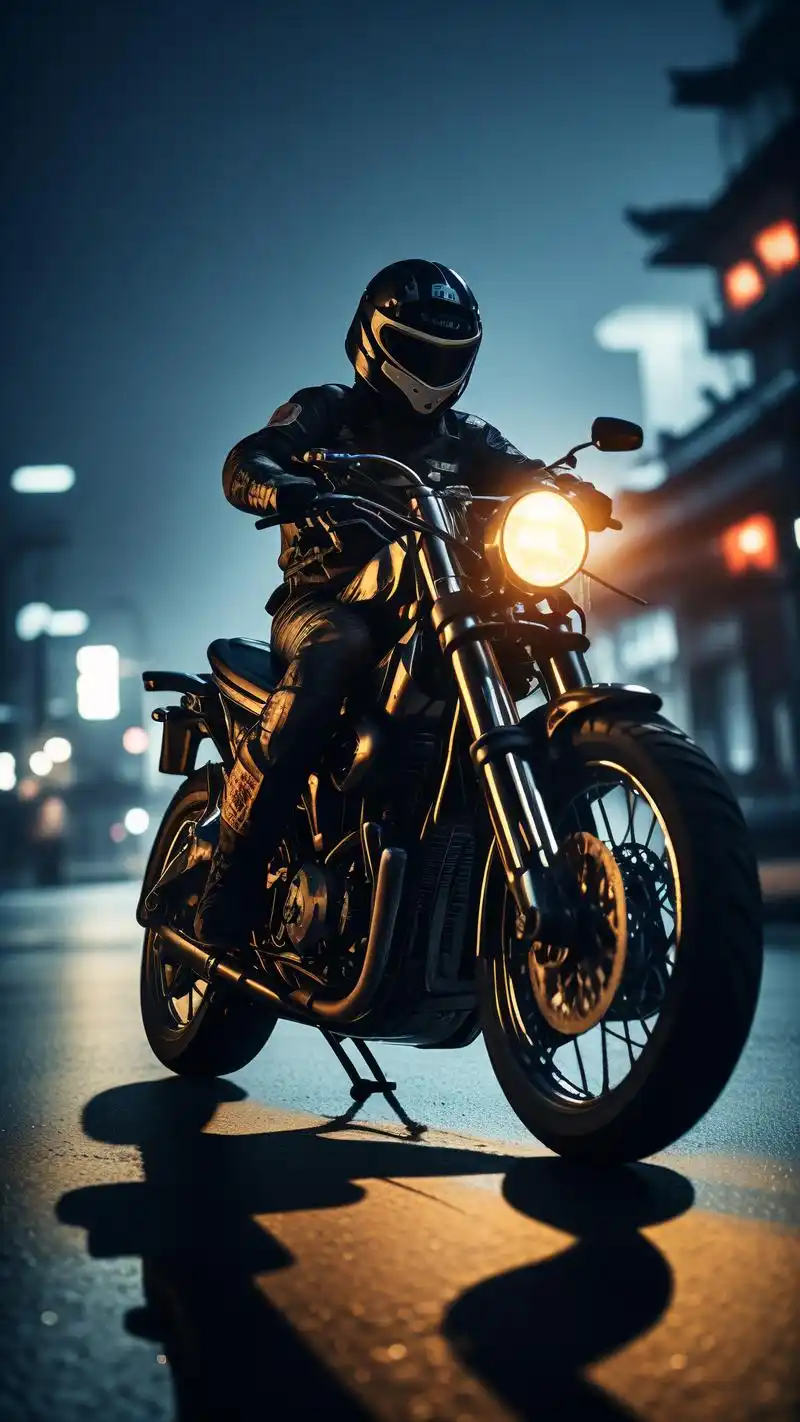 931591帅气摩托车驰骋城市夜景壁纸95 亲们,想要让手机壁纸