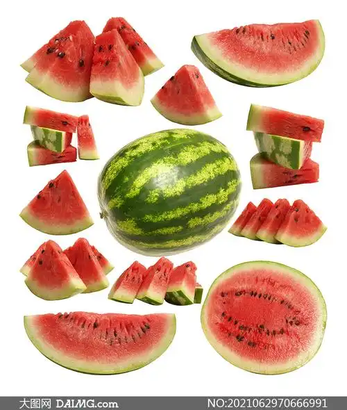 整个与切好的西瓜特写摄影高清图片_大图网图片素材