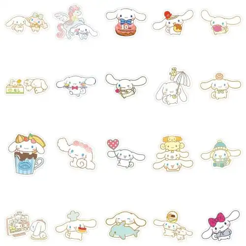 40张玉桂狗贴纸 卡通大耳狗防水手账素材 可爱手机壳滴胶手帐贴纸