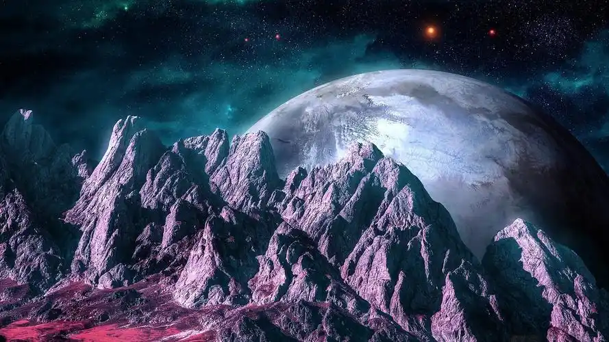 高清创意桌面壁纸星球升起