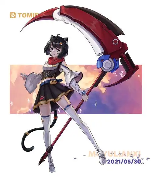 拿着镰刀的少女