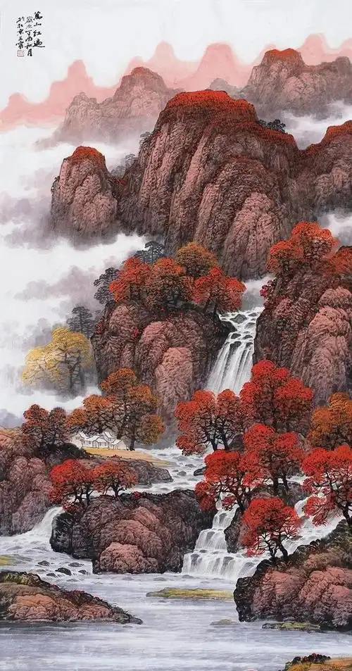 国画竖幅山水画精品欣赏