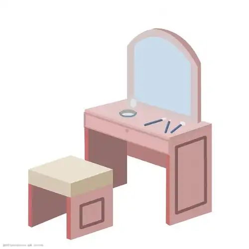 手绘2.5d粉色梳妆台插画图片-图行天下图库