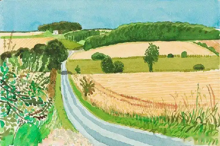 绿意盎然——大卫·霍克尼david hockney水彩风景作品_芥子园_画谱