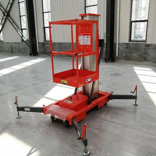 单柱双柱铝合金移动式液压升降机高空作业升降车小型电动升降平台