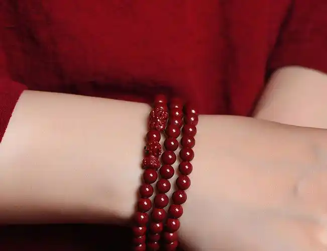 骊象朱砂手串佛珠貔貅手链男士平安女情侣饰品本命年转运礼物款式二2