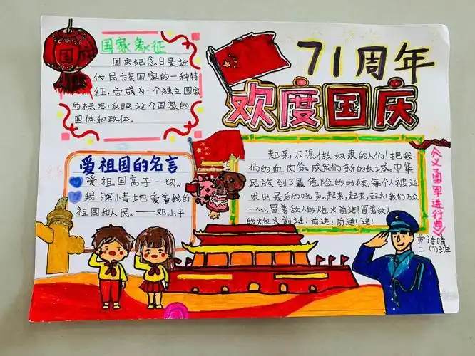为建国71周年献礼初中一等奖手抄报一等奖手抄报