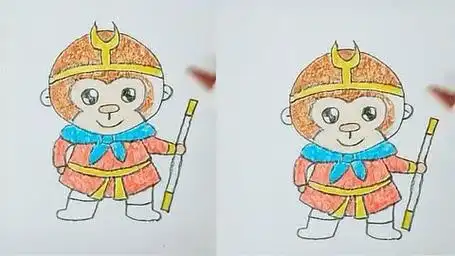 来学孙悟空的简笔画,太简单了