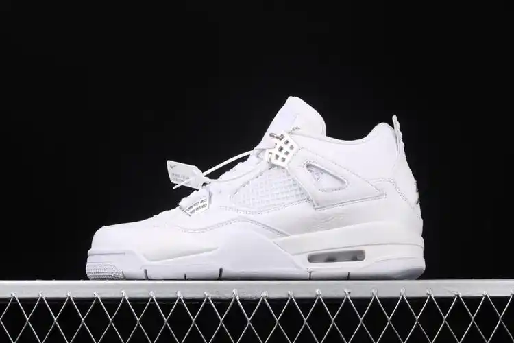 乔丹airjordan4retropuremoneyaj4乔4白猫荔枝纹头层篮球鞋308497100