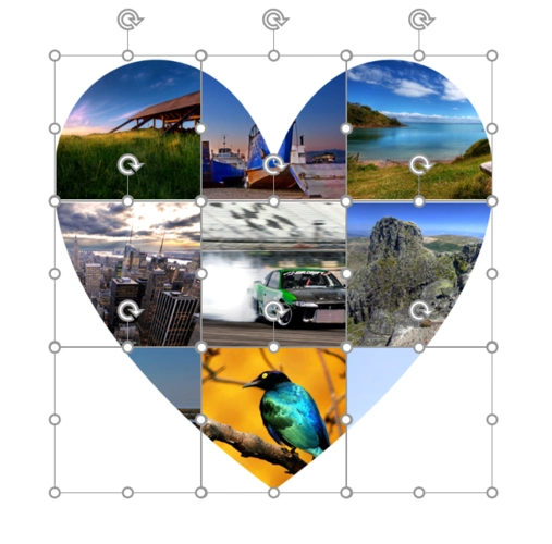 创意九宫格以心形为例