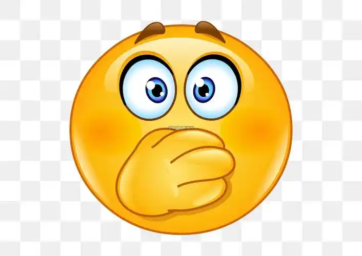 一个卡通形象捂着嘴面带惊恐的表情免抠png素材