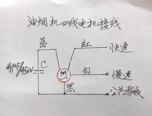 4,油烟机四线电机接线图