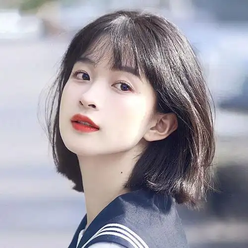 假发女 短发学生圆脸空气刘海bobo头自然时尚女士假发全头套