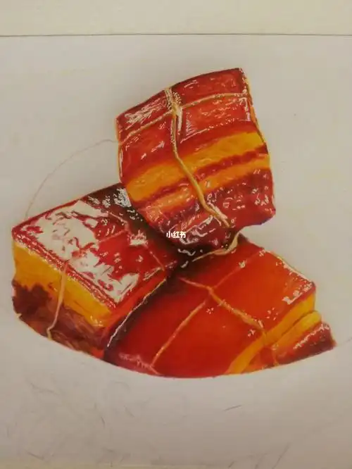 每天彩铅画红烧肉