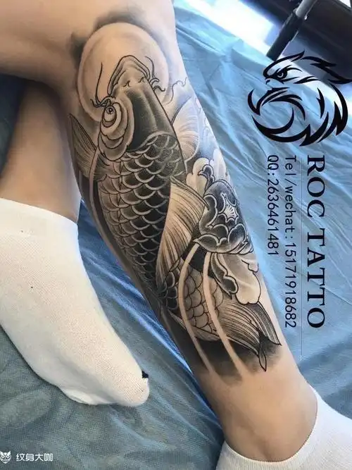 锦鲤_纹身图案手稿图片_大鹏的纹身作品集