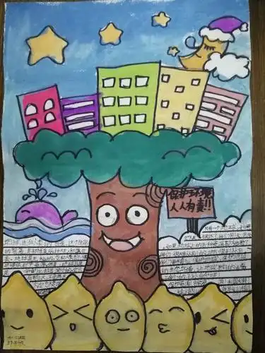 只有一个地球——六12班环保宣传画手抄报展示