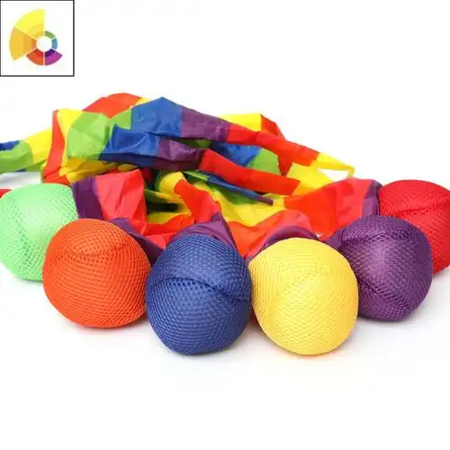 (今日10折)儿童投掷抛接球流星球幼儿园感统训练器材彩带风阻球软球户