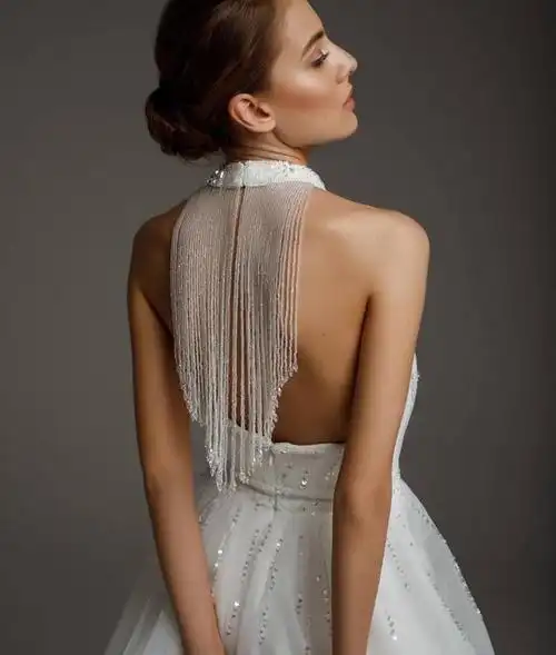 俄罗斯ekaterina simakova高定婚纱礼服:美丽的背影,水晶刺绣