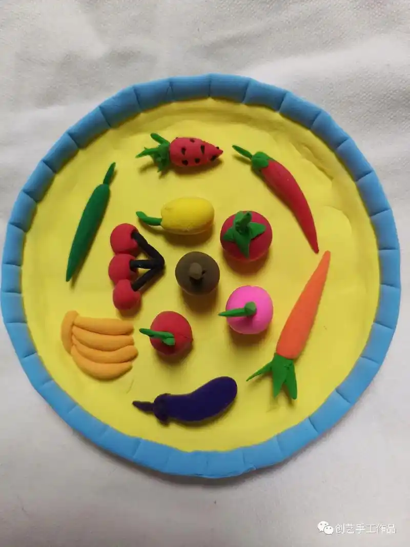 果盘橡皮泥捏的果盘 - 抖音