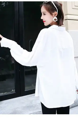 初秋性感溜肩长袖两穿衬衫