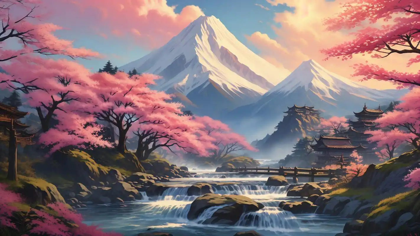 想要寻找一些独具日漫风格的富士山背景图吗?这里有你想要的!