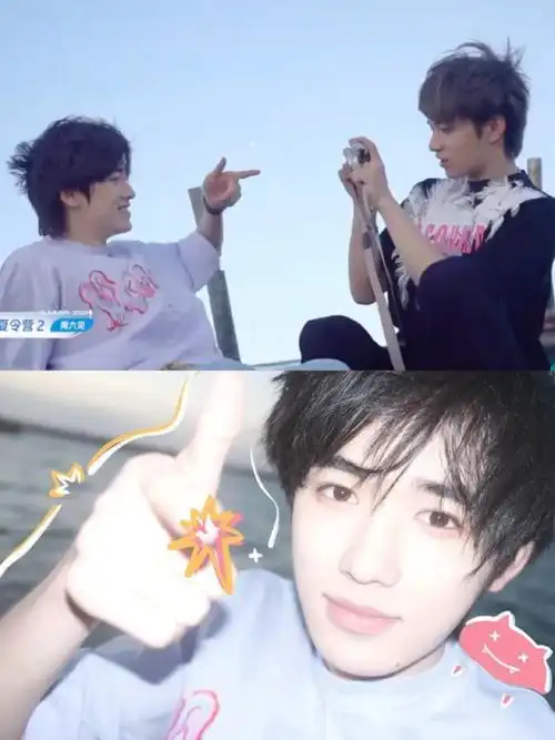 宋亚轩刘耀文烟花下互拍