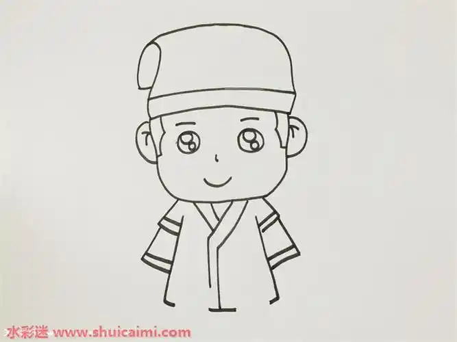 古代人怎么画古代人简笔画简单又漂亮彩色