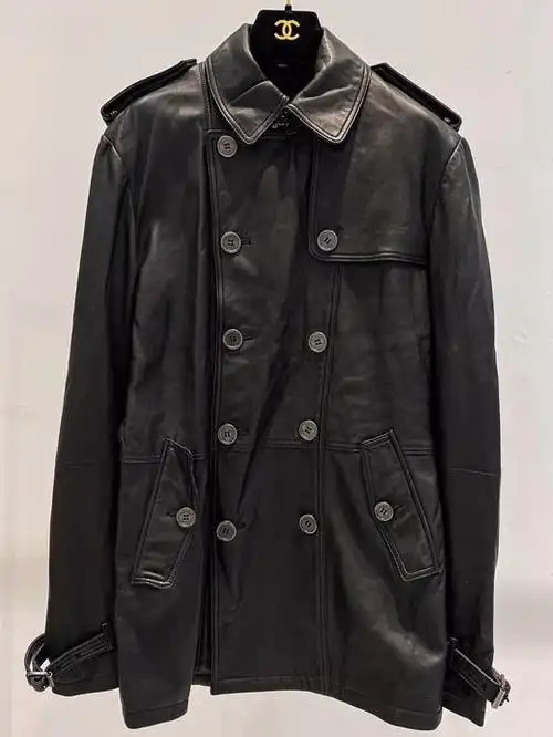 burberry博柏利黑色皮衣