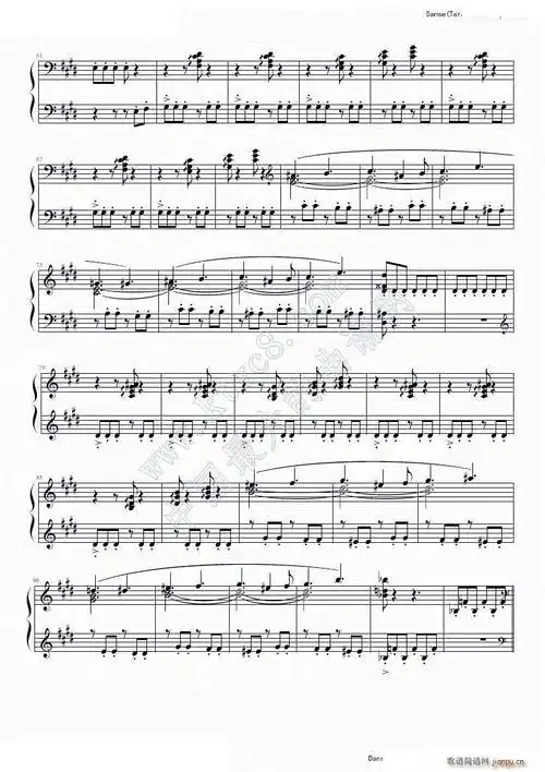 《塔兰泰拉舞曲-德彪西》 歌谱简谱网