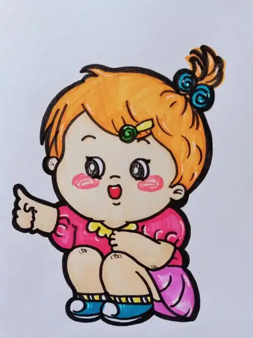 人物儿童画上色