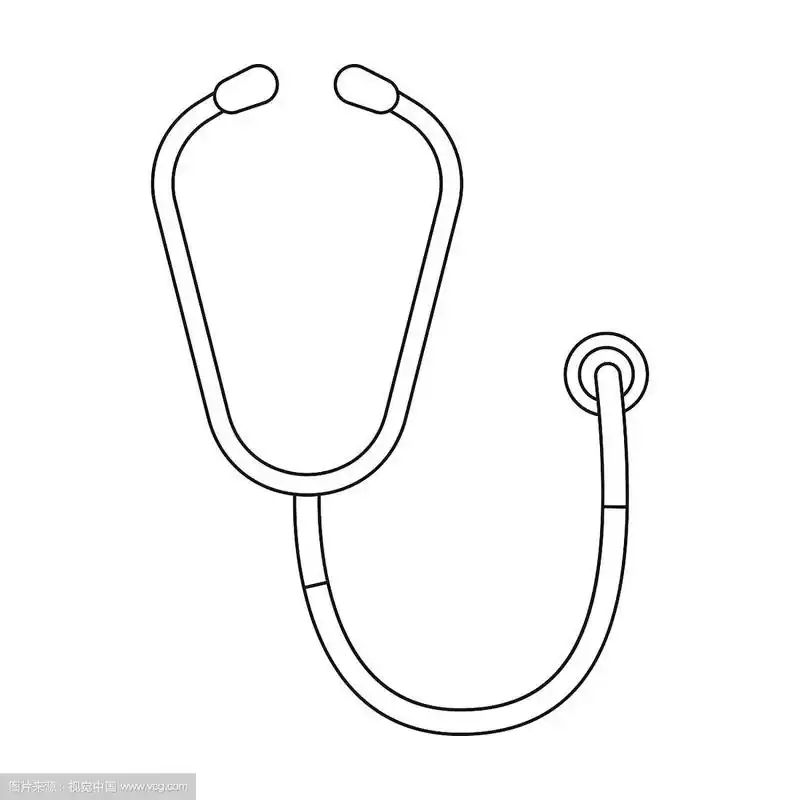 听诊器图标在轮廓风格孤立
