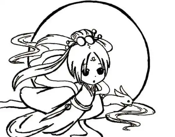 嫦娥仙子简笔画嫦娥奔月简笔画