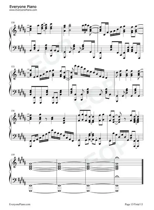 daylight-平凡职业造就世界最强第二季op五线谱预览13-钢琴谱文件