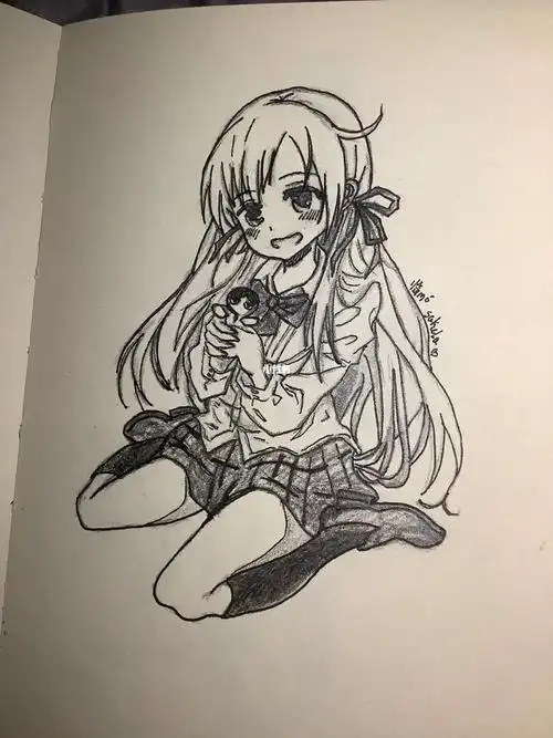 很早以前画的了,记得好像是漫画版小埋的第一页#临摹  #干物妹小埋