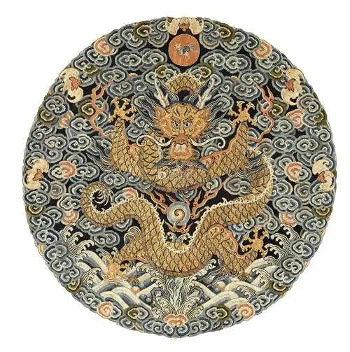 a silk kesi dragon roundel qing dynasty, 18th century | 清十八